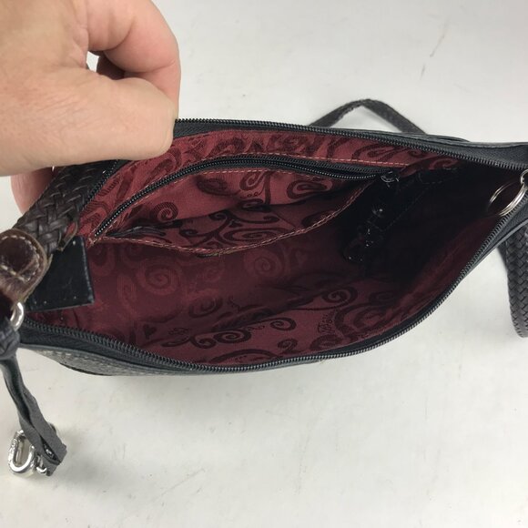 Brighton Handbag D298323 Womens Tasseled Shoulder Strap‎ Lined  Black/Brown - Picture 10 of 14